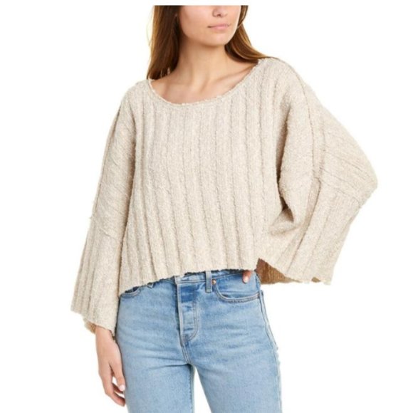 Free People Good Day Pullover Crop Sweater XS NWT - Picture 2 of 4